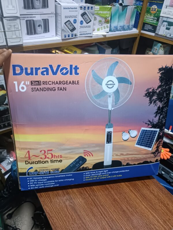 Duravolt 16 inches 3in1 Rechargeable Fan