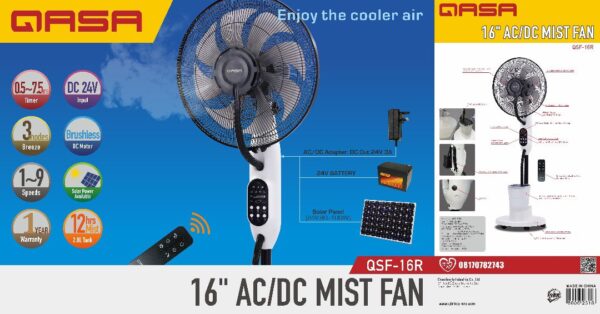 Qasa 16" AC/DC Mist Fan.