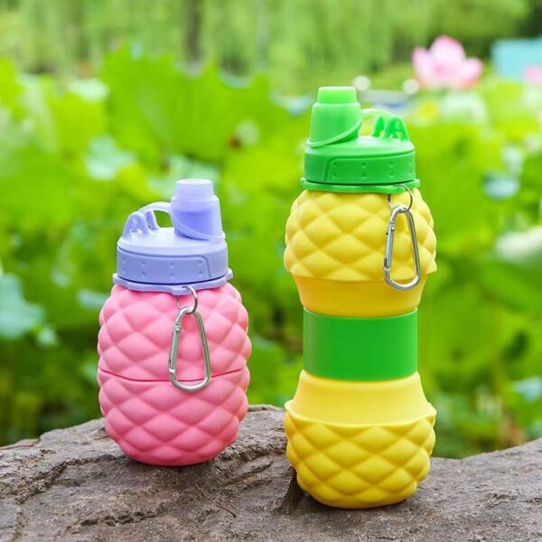 Pineapple silicone water bottle