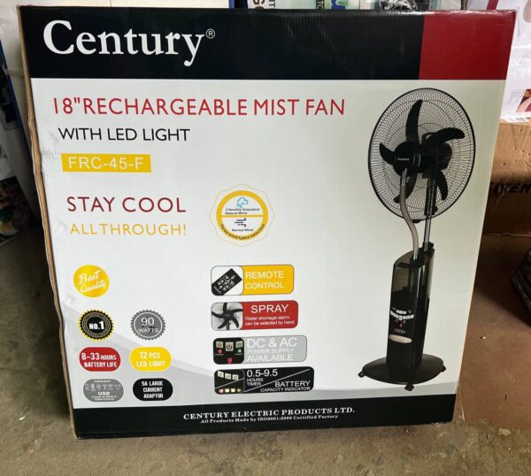Century 18 inches Rechargeable Mist fan.