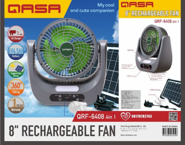Qasa 8" rechargeable fan       34,000