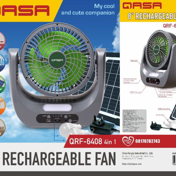 Qasa 8" rechargeable fan       34,000