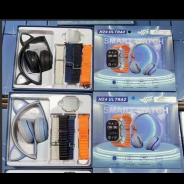 H24 utra 2   smart watch with cat headset.