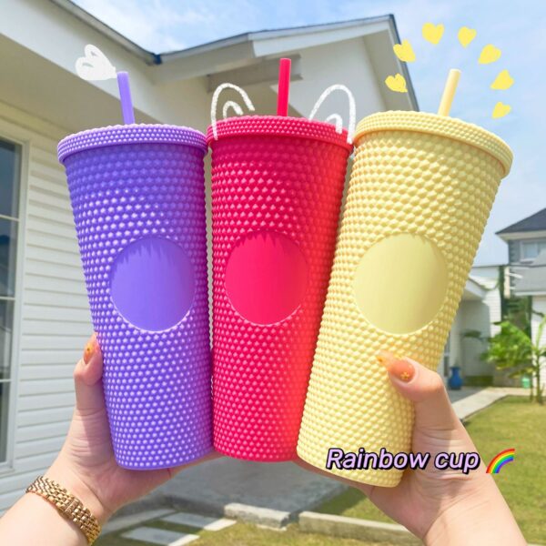 Rainbow Cup With Straw - Image 6