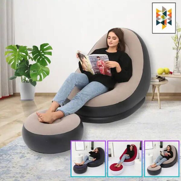Inflatable Sofa with leg rest (Manual Pump) - Image 2