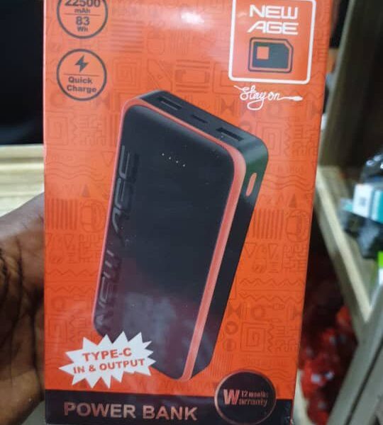 new Age 22500mAH .....quick charge.       17,500