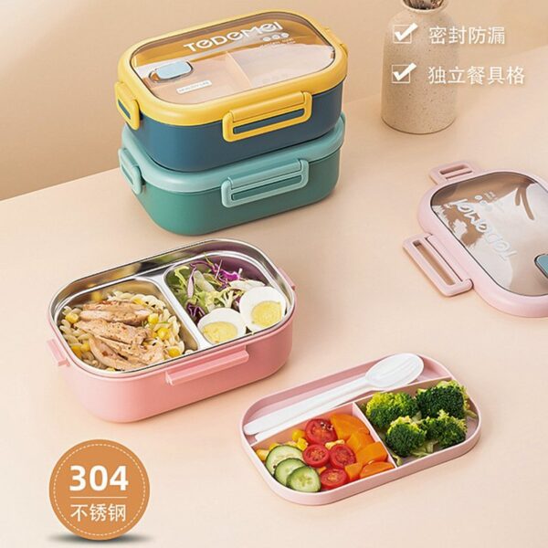 Tedemei 2 partition plate with spoon Set
