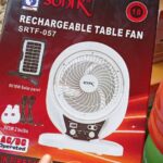 sonik 7inch rechargeable fan with 2 bulb.