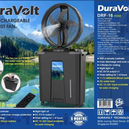 16inch duravolt mist fan  rechargeable.       110,000
