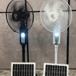 Leku 16 inches rechargeable solar fan with Bluetooth Mp3