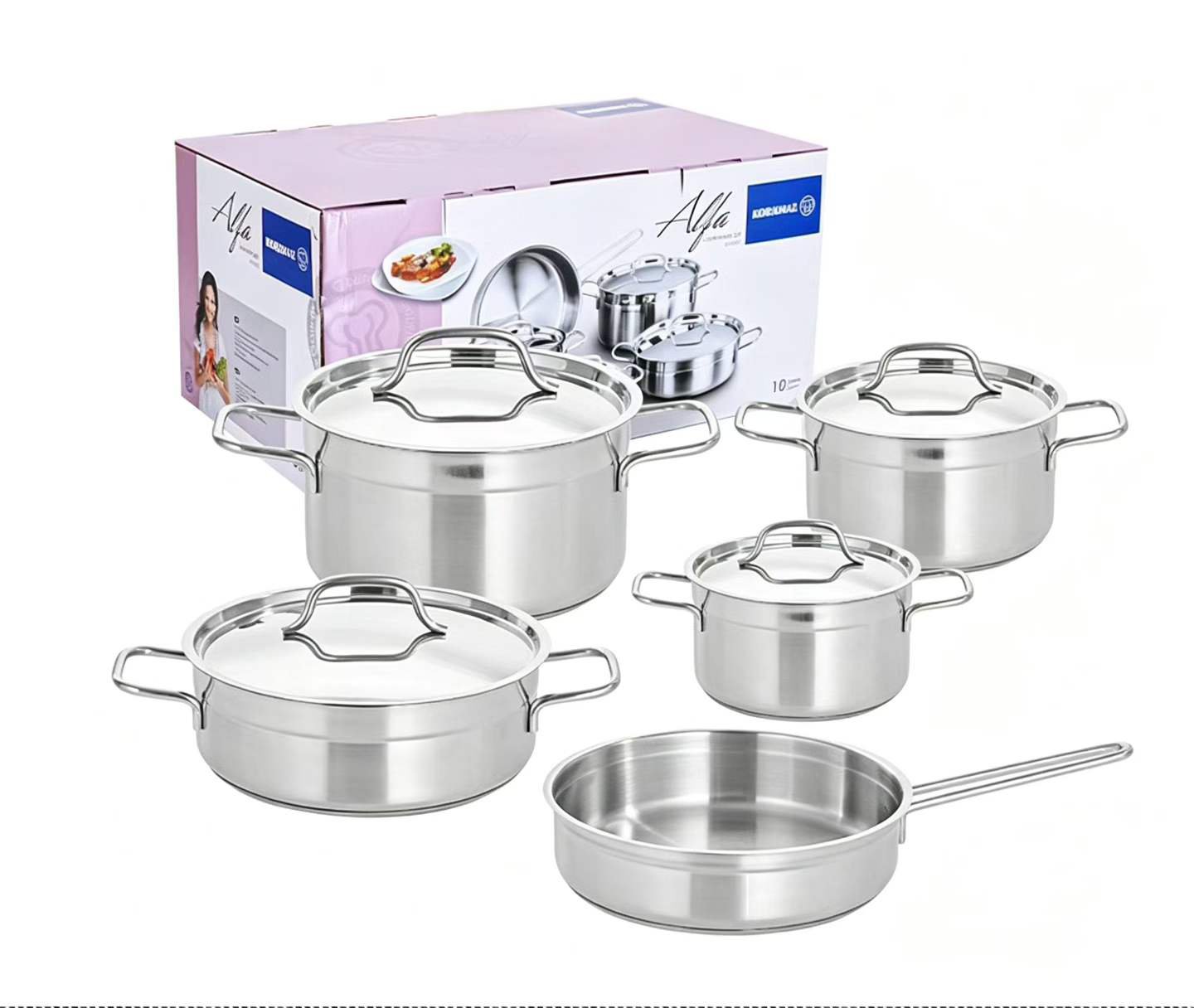 2026/08/1002104047.jpg Turkish Korkmaz 18/10 Stainless Pot sets - Image 1