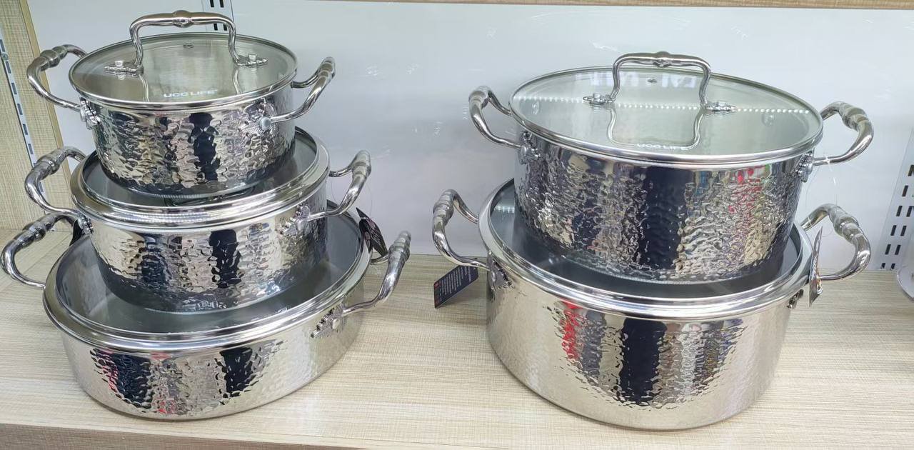 2026/08/1002105563.jpg Luxury 18/10 Tri-ply 304 Stainless steel Cookware (5stes) - Image 1